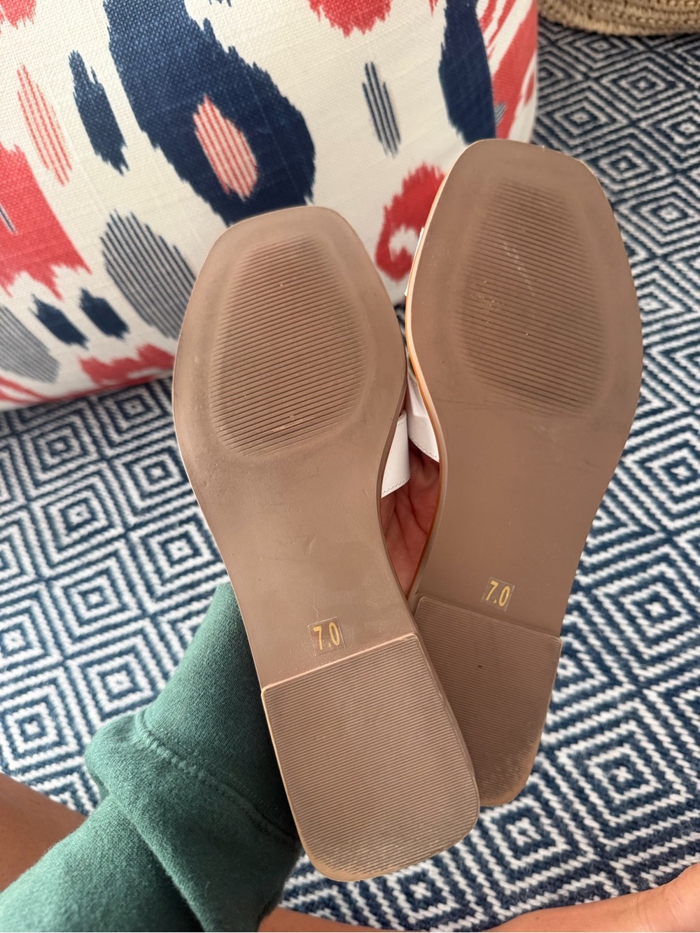 Steve Madden White Leather H-strap Slide Sandals - Picture 4 of 4